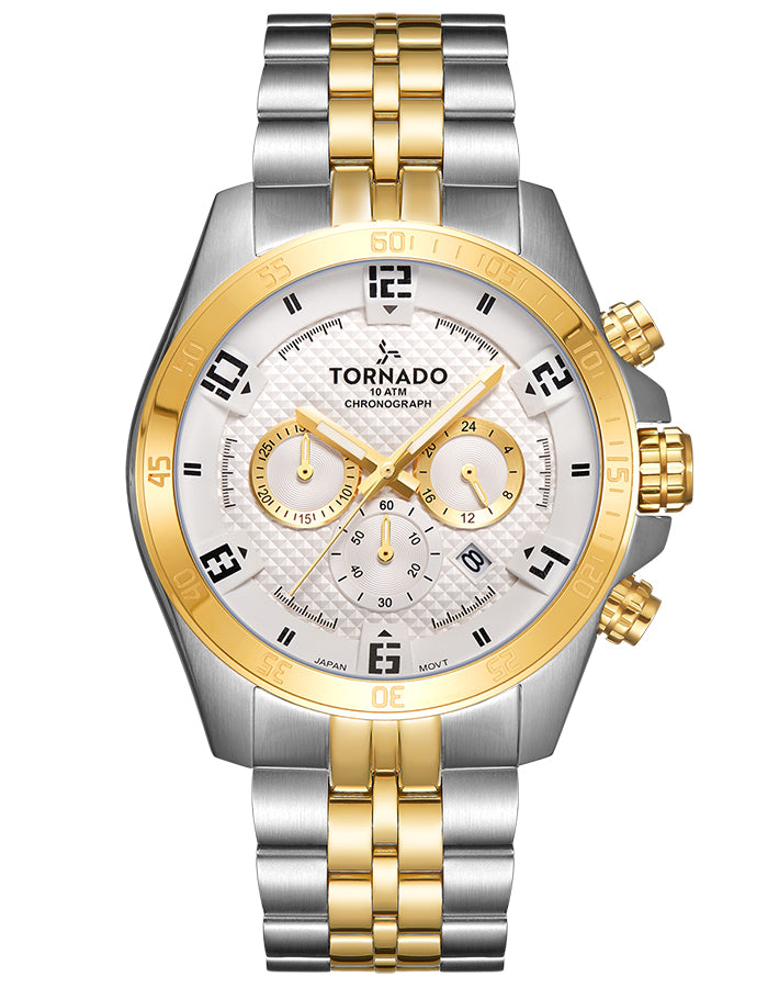 Tornado Men's Chronograph White Dial Watch - Premium from shopiqat - Just $44.900! Shop now at shopiqat